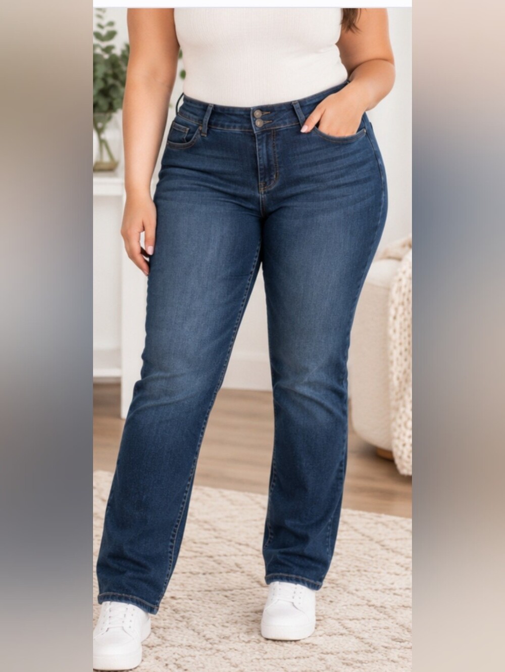 Torrid Denim First at Fit Dark Wash Straight Leg Jeans Size 22T Tall Stretch